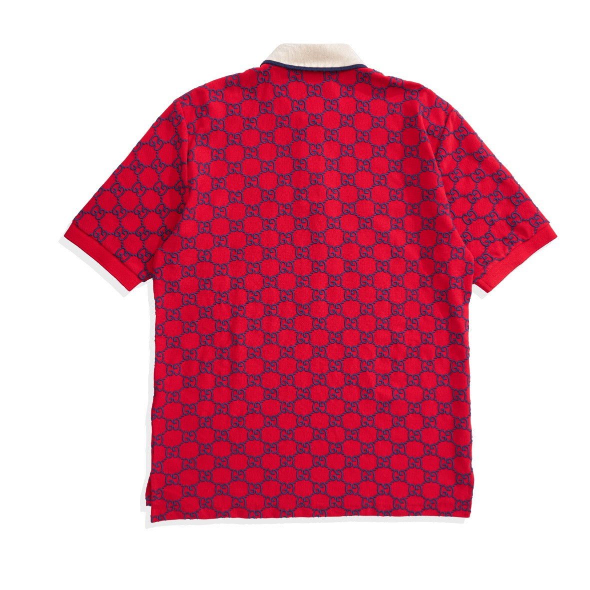 Rotes Jacquard-Monogramm Kurzarmshirt – Herren