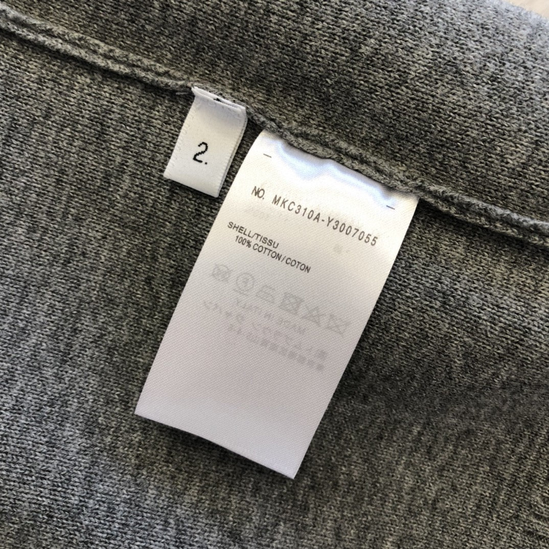 Marineblauer Cardigan mit Ärmelstreifen aus Wolle – Herren