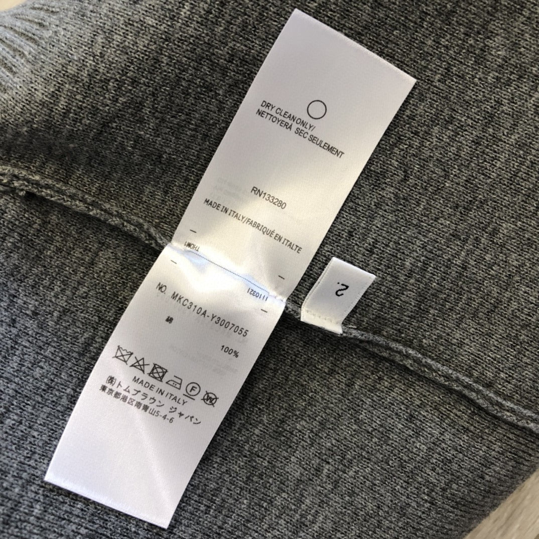 Marineblauer Cardigan mit Ärmelstreifen aus Wolle – Herren
