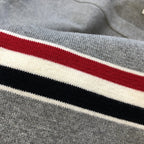 Marineblauer Cardigan mit Ärmelstreifen aus Wolle – Herren