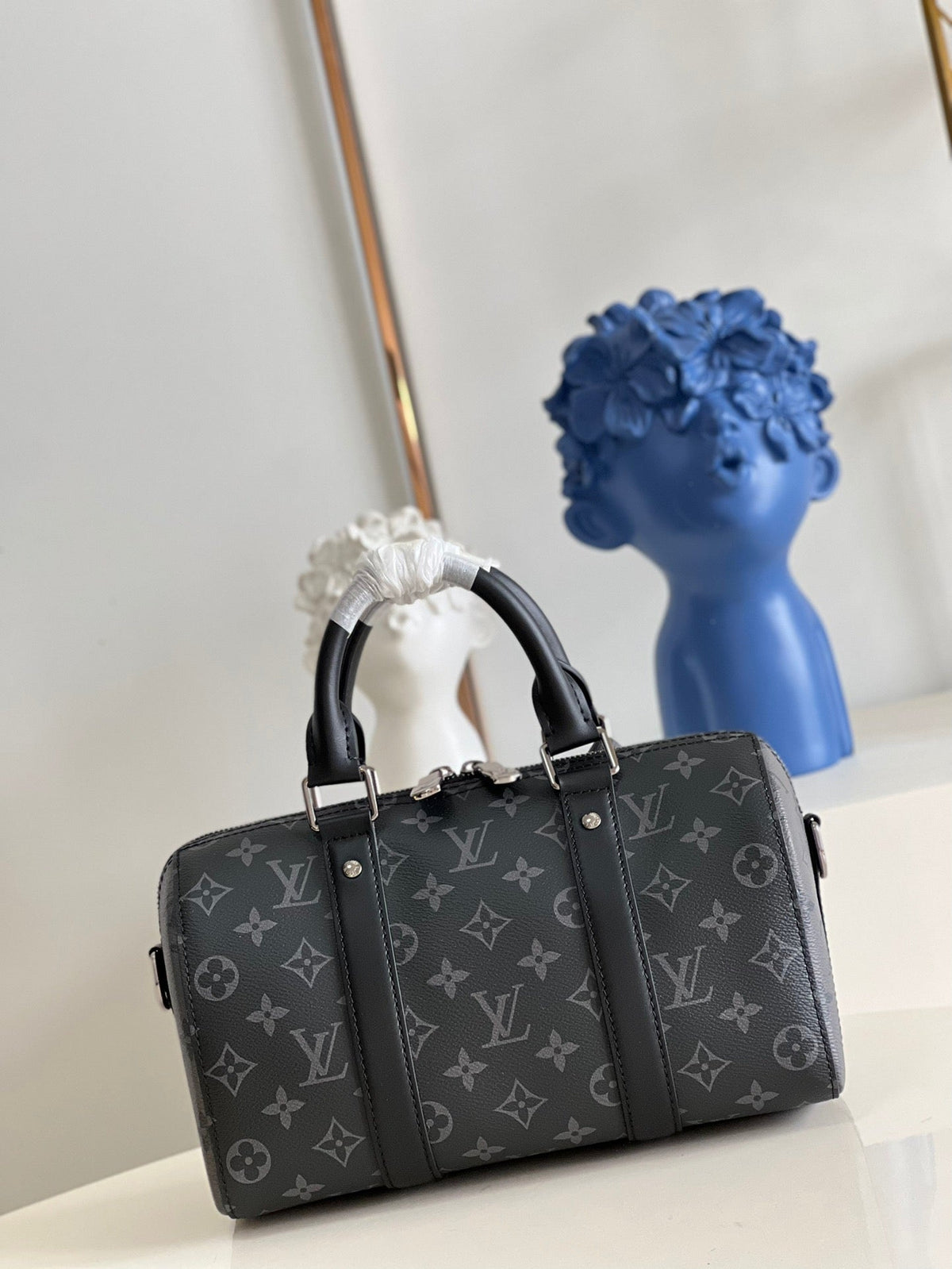 Black and Grey Duffle Bag