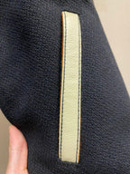 Black Wool Striped Trim Varsity - Men's