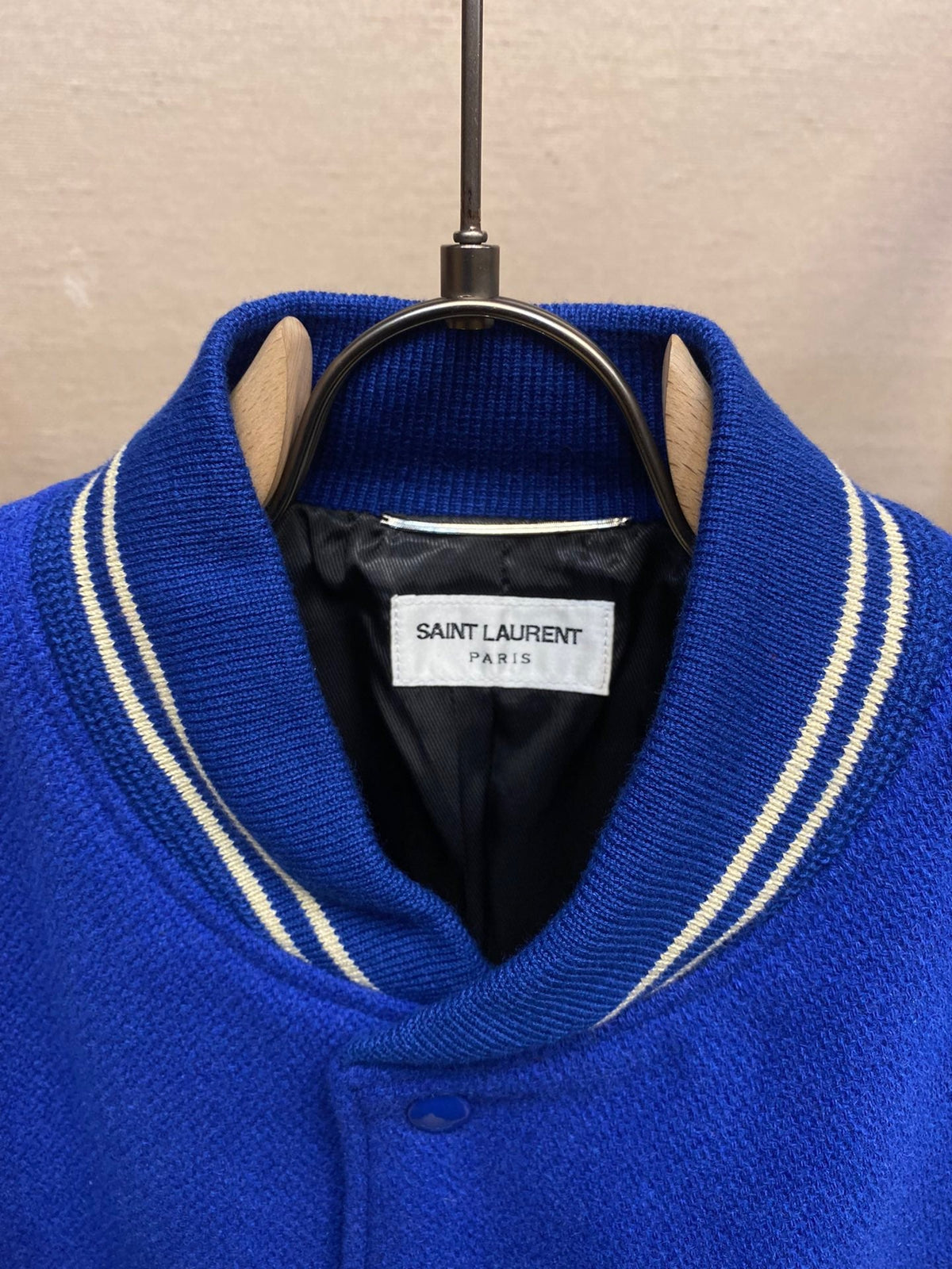 Green Wool Contrast Sleeve Varsity - Men's