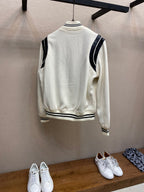 Green Wool Contrast Sleeve Varsity - Men's