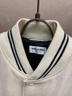 Green Wool Contrast Sleeve Varsity - Men's
