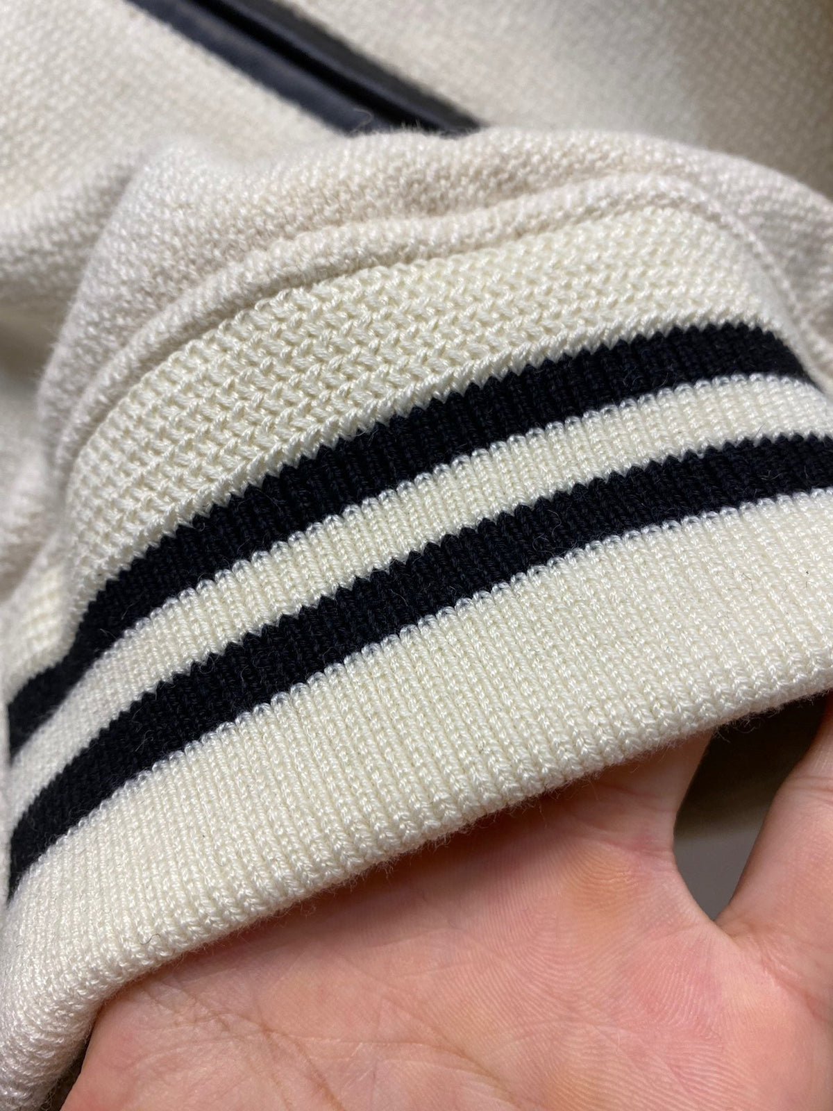 Green Wool Contrast Sleeve Varsity - Men's