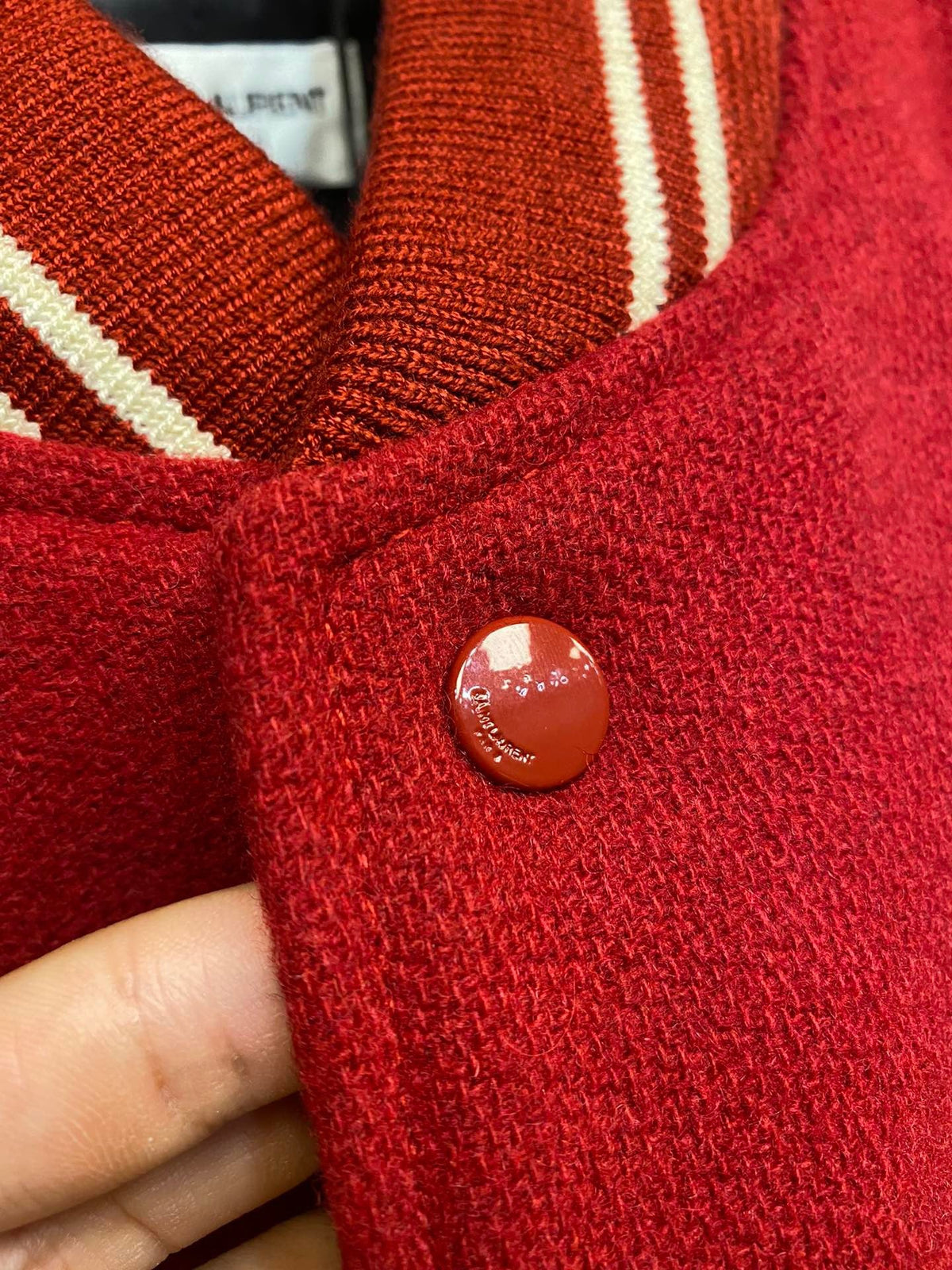 Green Wool Contrast Sleeve Varsity - Men's