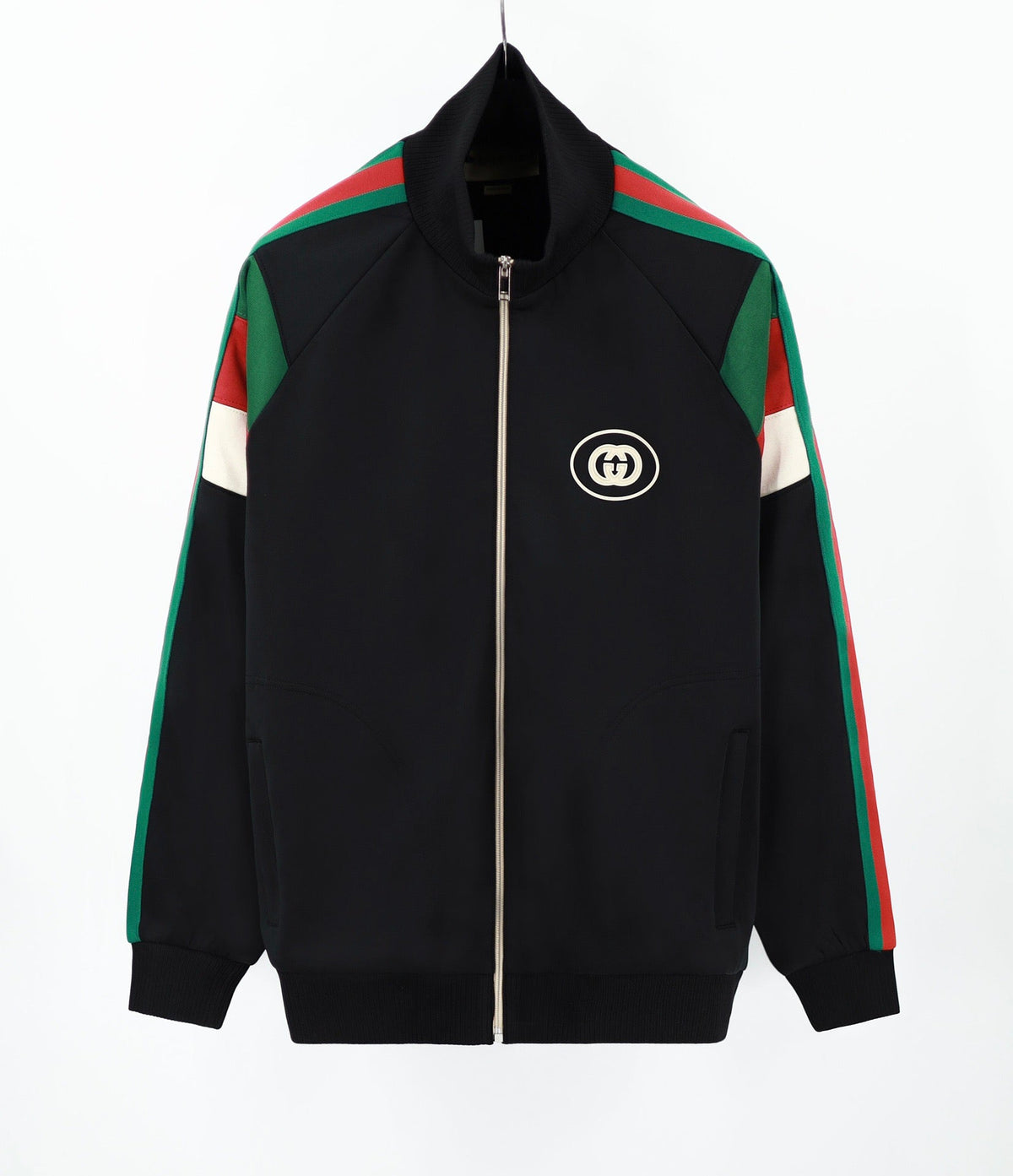 Black Jersey Web Stripe Track - Men's