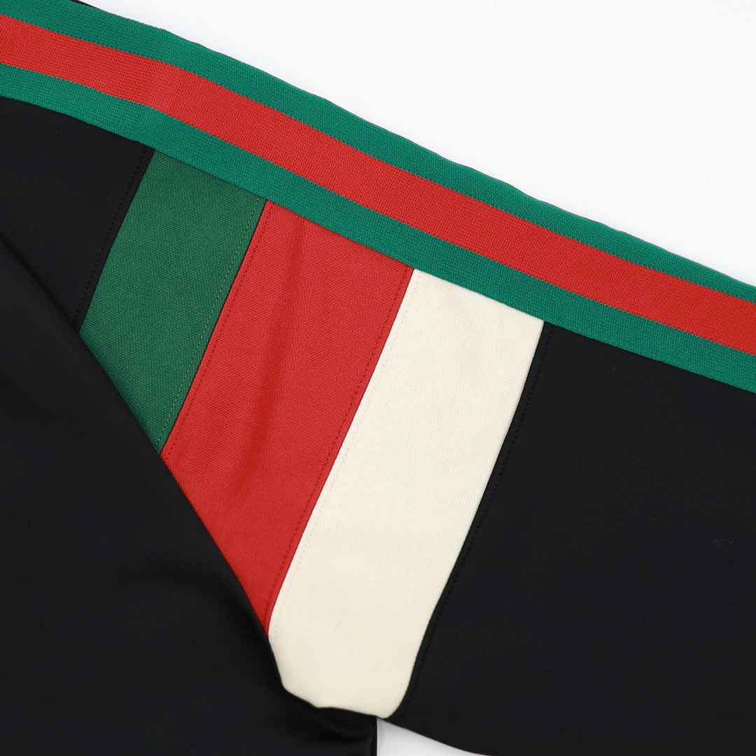 Black Jersey Web Stripe Track - Men's