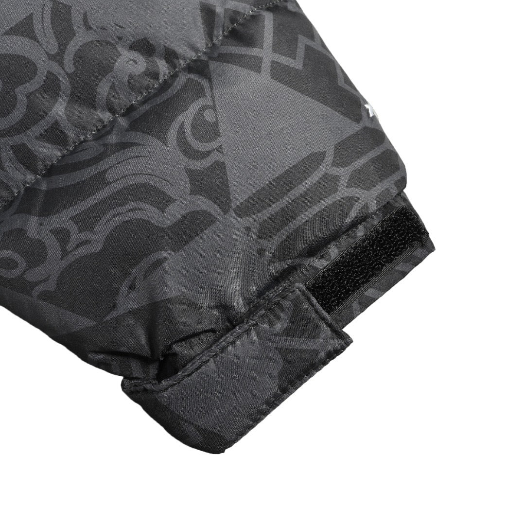 Black and Grey Puffer Jacket - Men's
