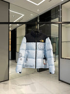 Light Blue and White Puffer Jacket - Men's