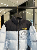 Light Blue and White Puffer Jacket - Men's
