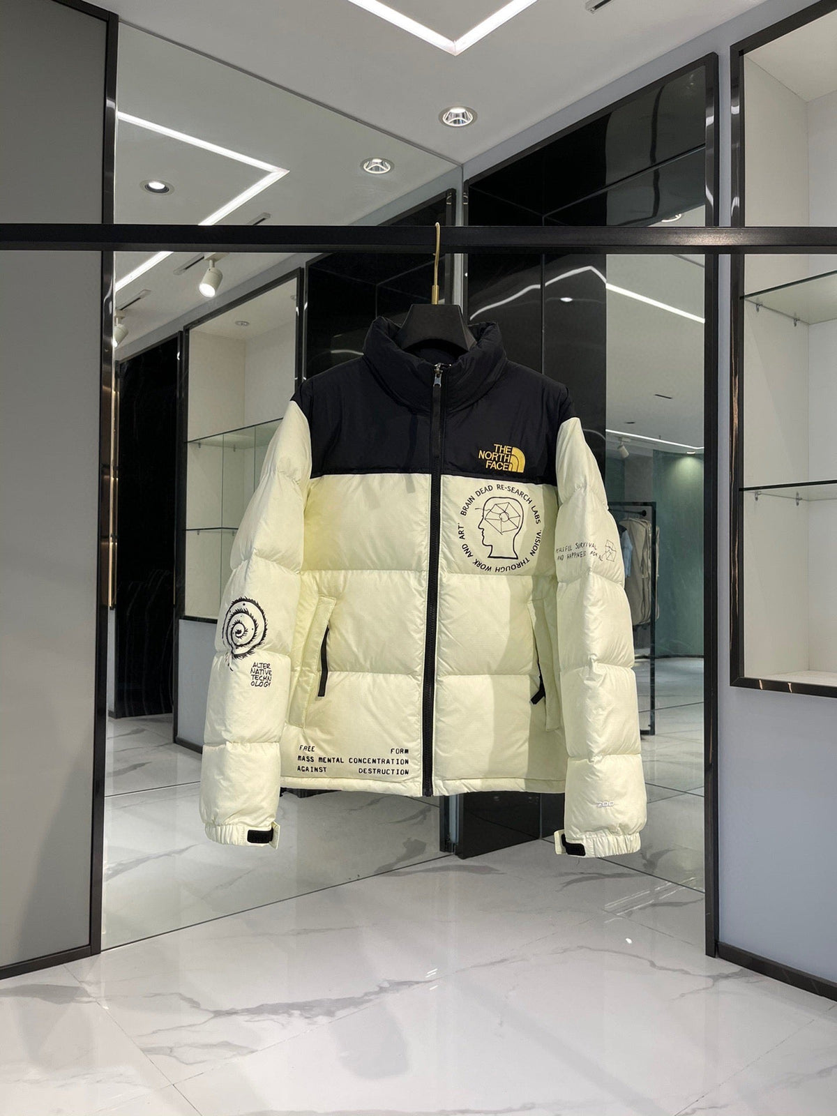 Light Blue and White Puffer Jacket - Men's