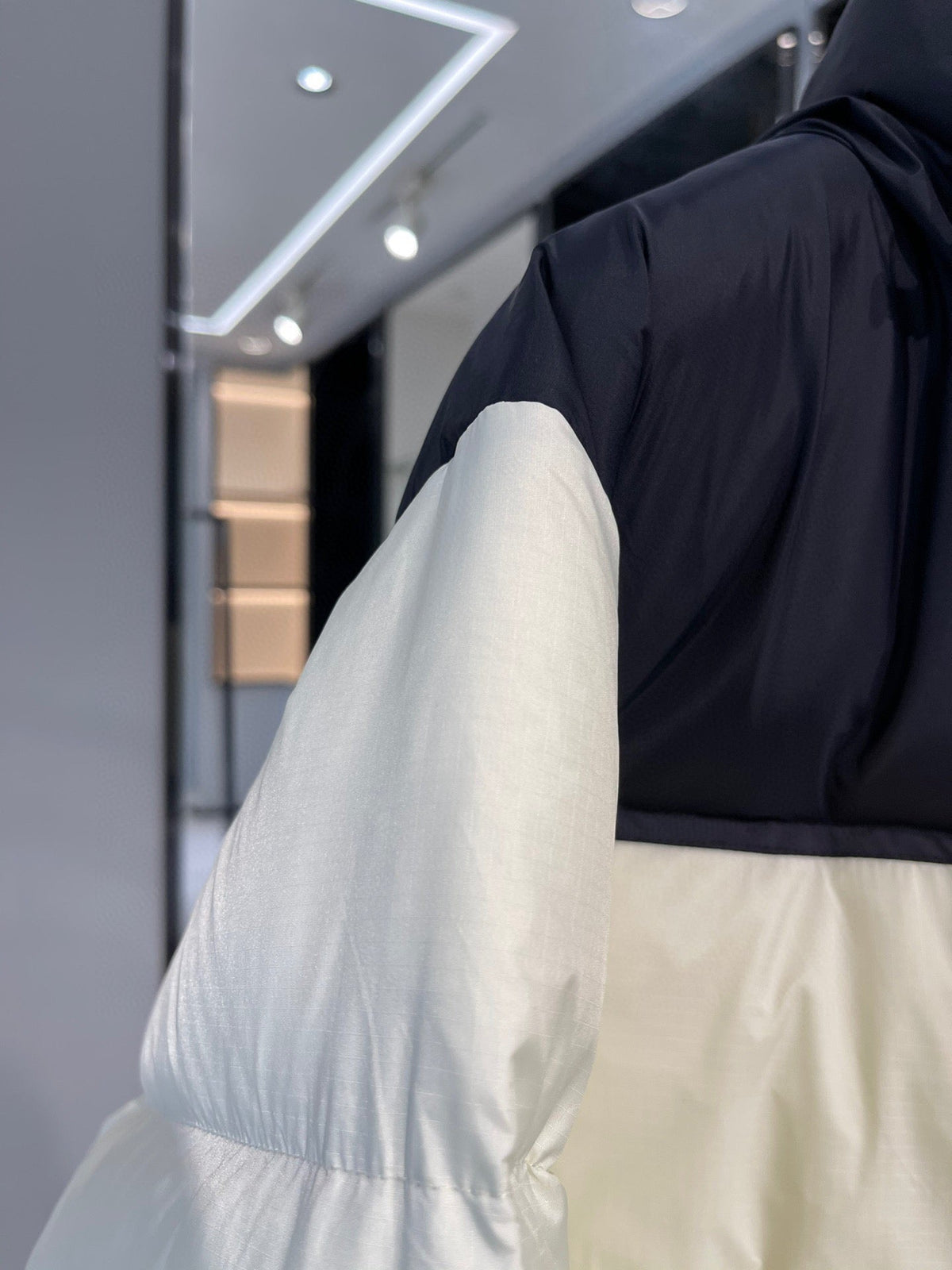 Light Blue and White Puffer Jacket - Men's