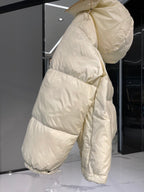 Weiß-rote Pufferjacke für Herren