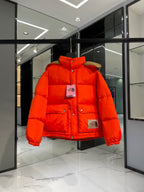 Weiß-rote Pufferjacke für Herren