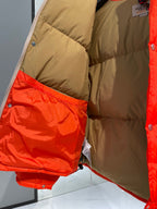 Weiß-rote Pufferjacke für Herren