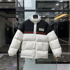 Schwarz-weiße Pufferjacke – Herren