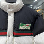 Schwarz-weiße Pufferjacke – Herren