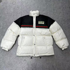 Schwarz-weiße Pufferjacke – Herren