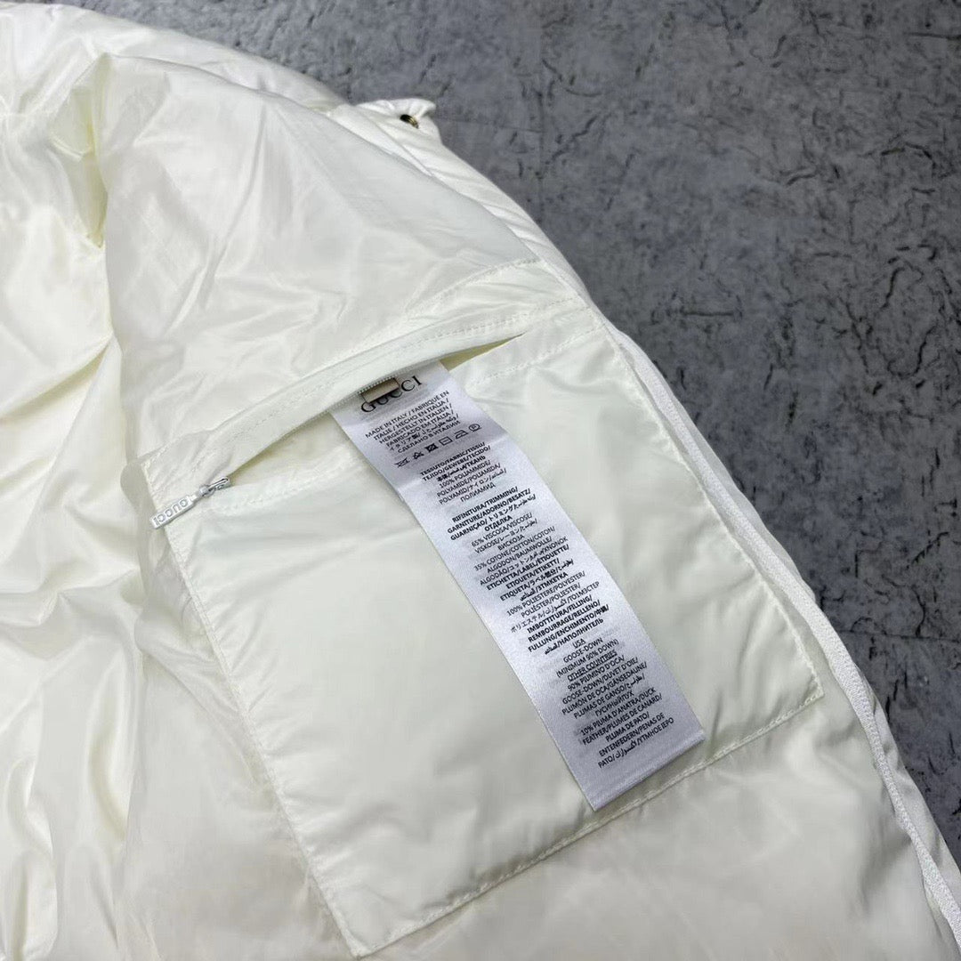 Schwarz-weiße Pufferjacke – Herren