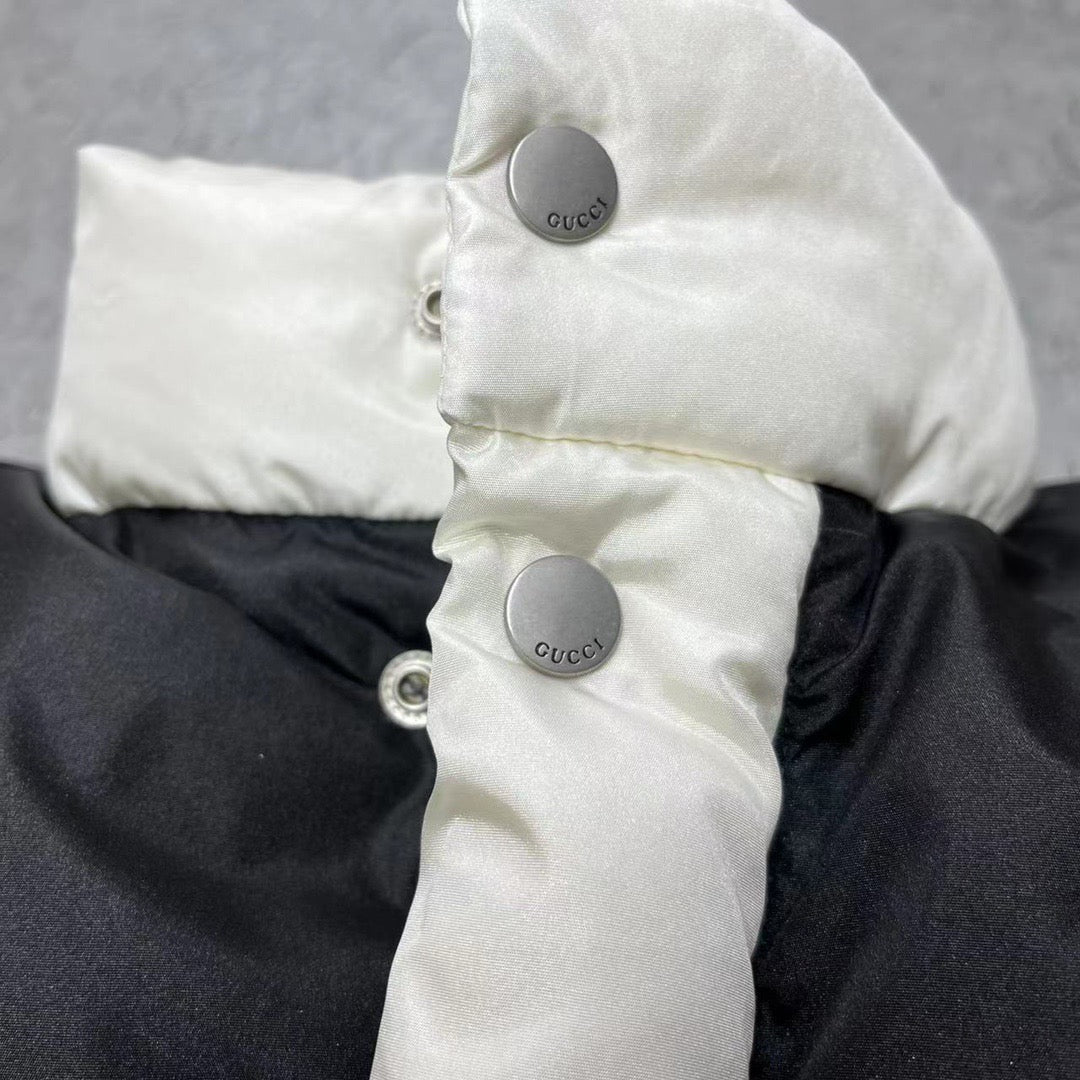 Schwarz-weiße Pufferjacke – Herren