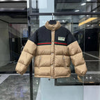 Schwarz-weiße Pufferjacke – Herren