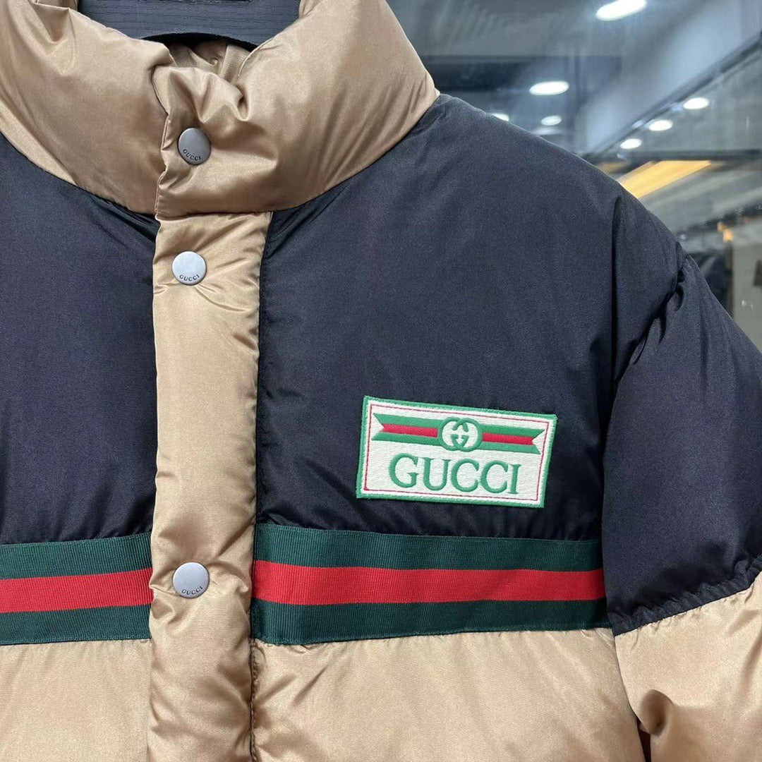 Schwarz-weiße Pufferjacke – Herren