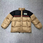 Schwarz-weiße Pufferjacke – Herren