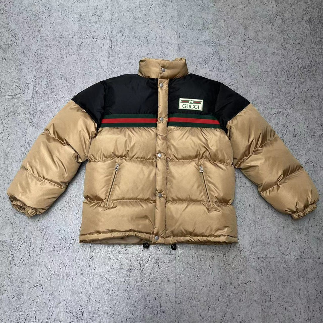 Schwarz-weiße Pufferjacke – Herren