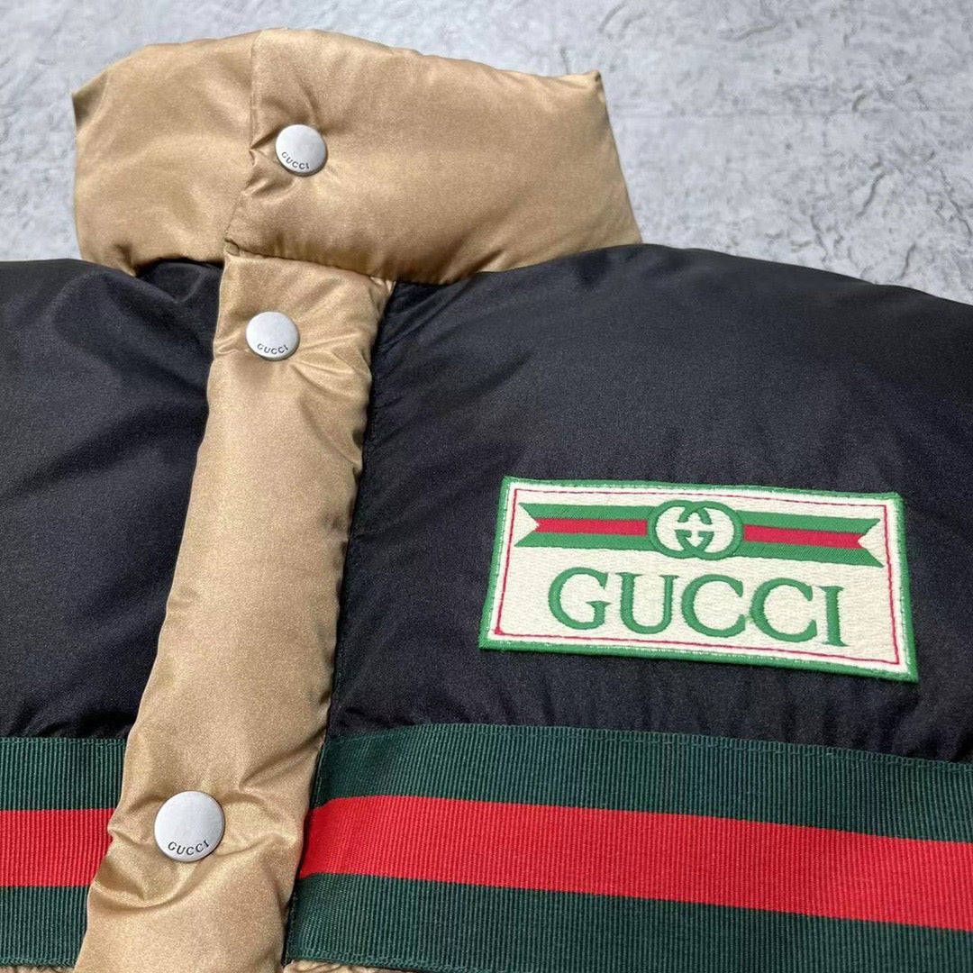 Schwarz-weiße Pufferjacke – Herren