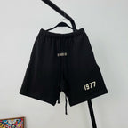 Schwarze Baumwollshorts mit Ziffernprint – Herren
