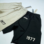 Schwarze Baumwollshorts mit Ziffernprint – Herren