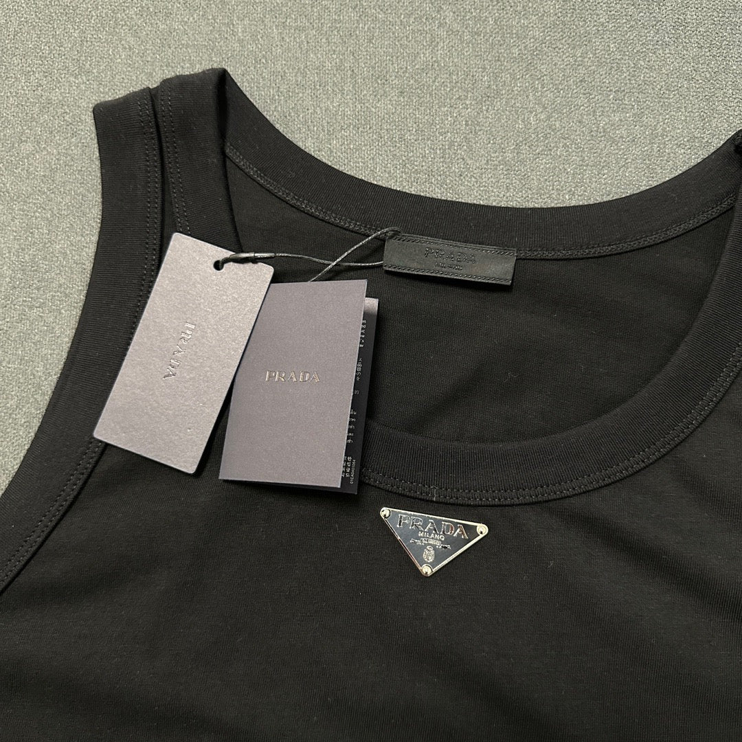 Schwarz-weißes Tanktop – Herren