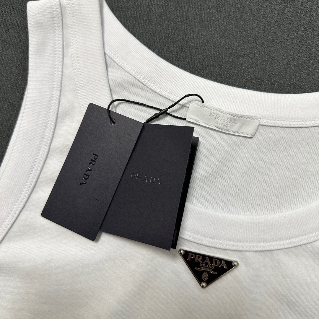 Schwarz-weißes Tanktop – Herren