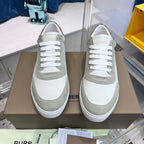 White Leather Two-Tone Low-Top - Men's