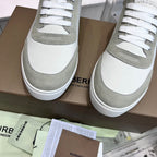 White Leather Two-Tone Low-Top - Men's