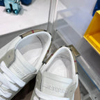 White Leather Two-Tone Low-Top - Men's