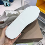 White Leather Two-Tone Low-Top - Men's