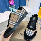 Schwarzer Canvas-Sneaker mit Karomuster – Herren