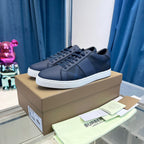 Herren Sneaker Niedrig Marineleder Kontrastsohle