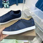 Herren Sneaker Niedrig Marineleder Kontrastsohle