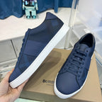 Herren Sneaker Niedrig Marineleder Kontrastsohle
