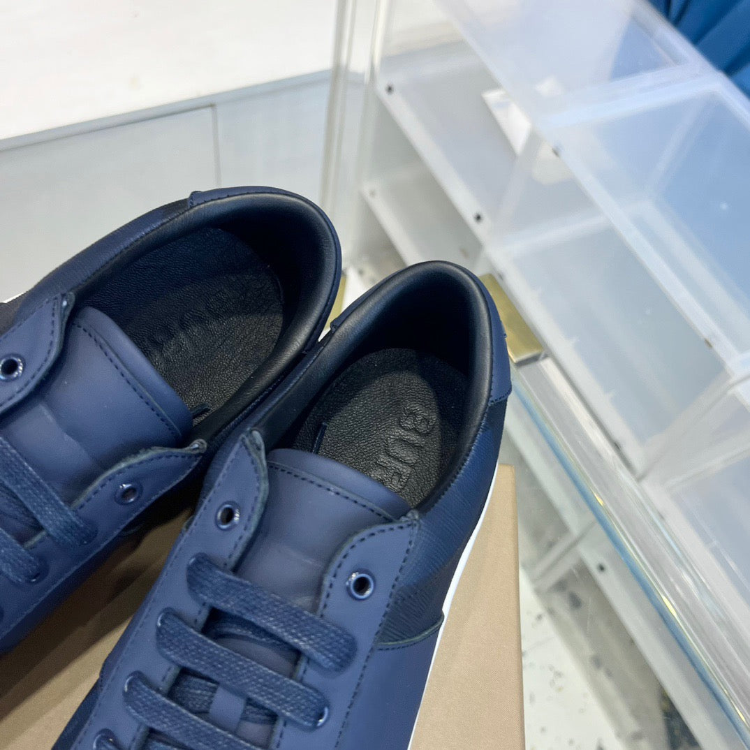 Herren Sneaker Niedrig Marineleder Kontrastsohle
