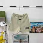 Cream Cotton Numeral Print Drawstring - Men's