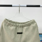 Cream Cotton Numeral Print Drawstring - Men's
