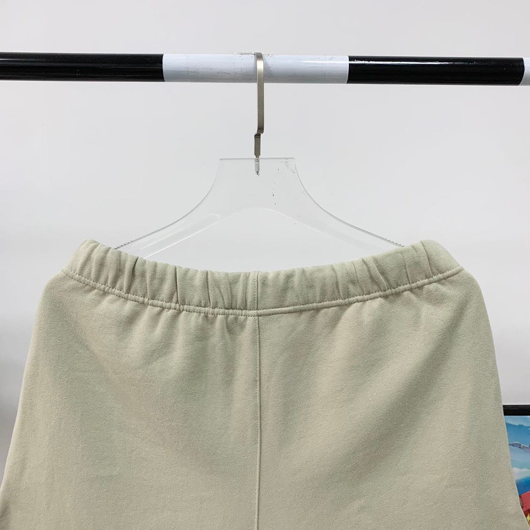 Cream Cotton Numeral Print Drawstring - Men's