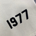 Cream Cotton Numeral Print Drawstring - Men's