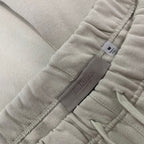 Cream Cotton Numeral Print Drawstring - Men's