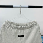 Cream Cotton Numeral Print Drawstring - Men's